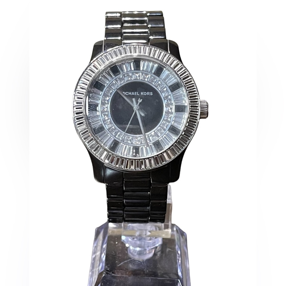 MICHAEL KORS Baguette Crystal Black Ceramic UNISEX Watch MK5362 - Picture 3 of 13